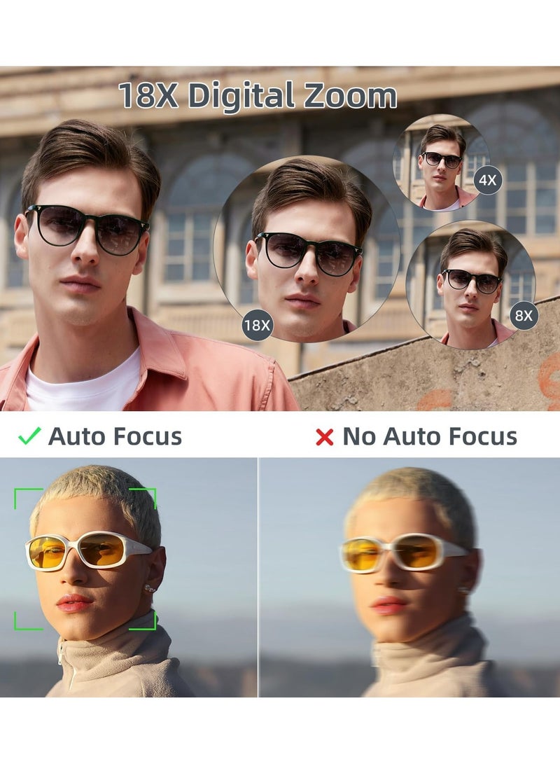 Lecran 5K Digital Camera,  75MP Vlogging Cameras, 18X Autofocus Point and Shoot Digital Camera with 3in 180°Flip Screen, Compact Vlog Travel Camara with 128G TF Card for Photography - Image 5