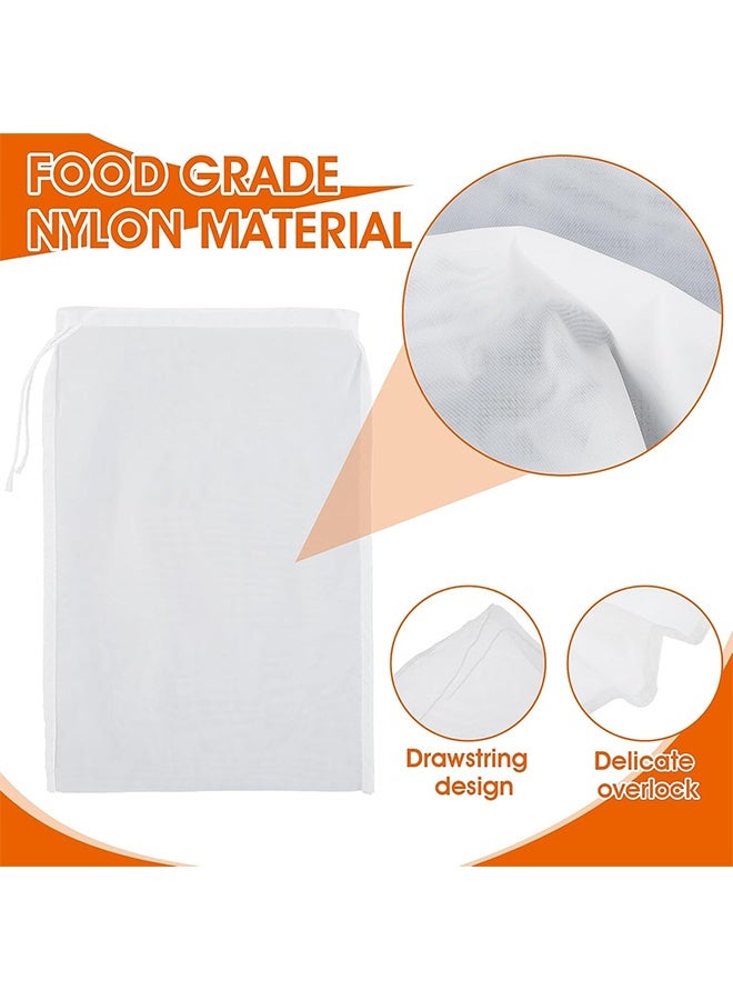 JS 4 Pcs Food Grade Soy Milk Filter Bags, Vegetable Juice Filter Bag, 200Mesh 75Micron 20*30CM Fine Mesh Bag, Reusable Filter Bags for Nut Milk, Juice, Yogurt, Cold Brew, Home Brewing - Image 2