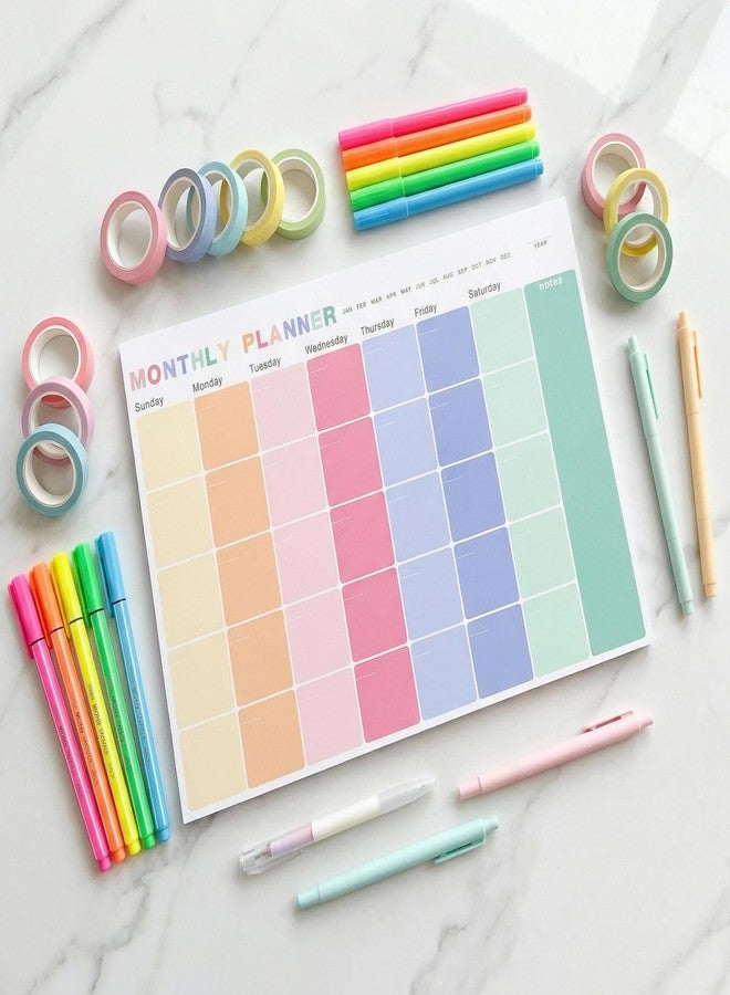 CDXHOME Monthly Planner Notepad - Undated 52 Sheets Desk Calendar, A4 (8"x11") Planning Pad for Office, Home, School, Fitness, Meal & Project Organization - Image 1