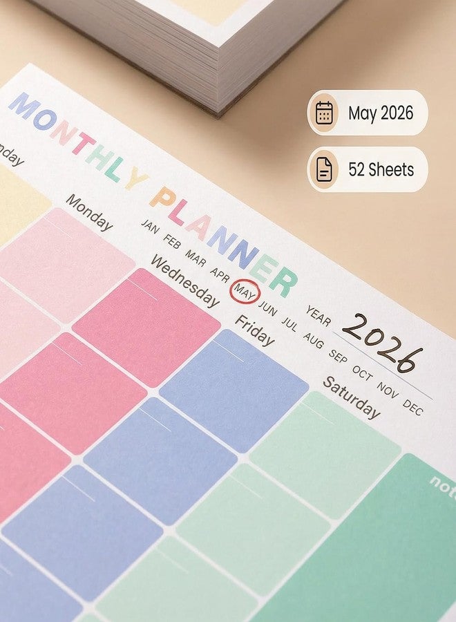 CDXHOME Monthly Planner Notepad - Undated 52 Sheets Desk Calendar, A4 (8"x11") Planning Pad for Office, Home, School, Fitness, Meal & Project Organization - Image 4