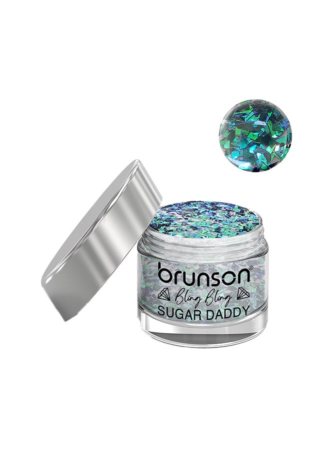 brunson Acrylic Nail Powder DIP And Buff System, Sugar Daddy Glittered 30ml BABS07
