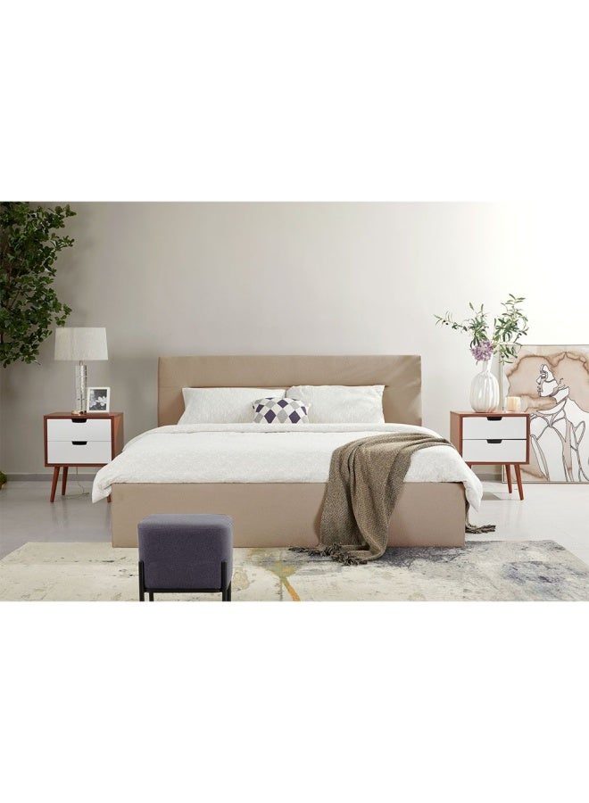 DANUBE HOME Hendrix W150 x L200 Queen Bed Strong Sturdy Modern Design Wooden Bed Frame Furniture Quiet And Comfortable Bed With Hydraulic storage - Taupe - With 2-Year Warranty - Image 1