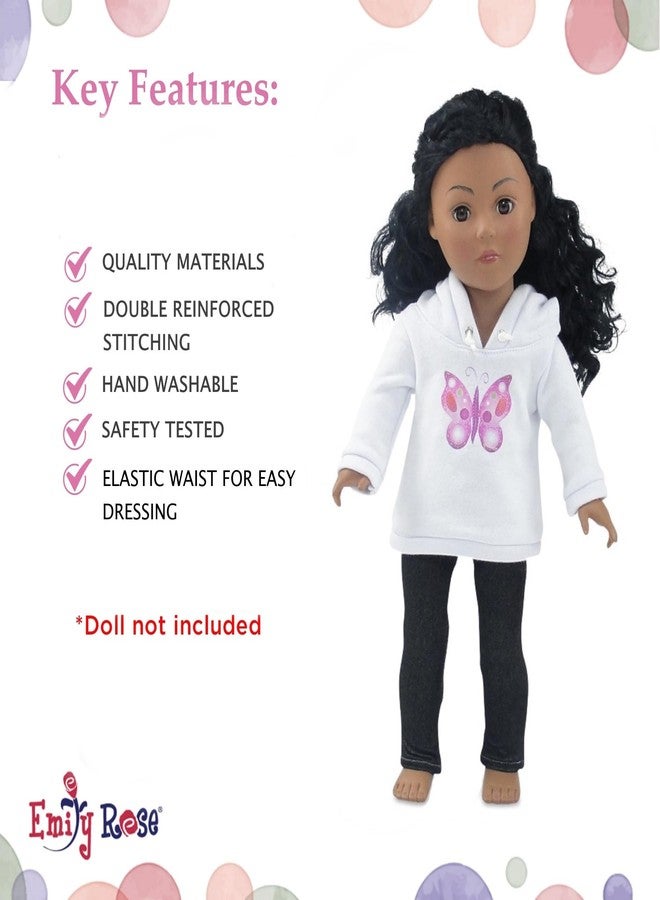 Emily Rose 18-inch Doll Clothes White Hoodie Sweatshirt and Stretch Blue Jeans - Casual Outdoor Clothing Outfit | Doll NOT Included | USA Business | Gift Boxed! - Image 5