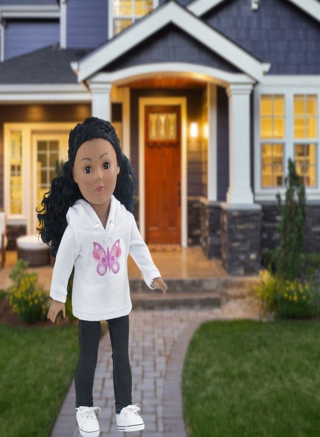 Emily Rose 18-inch Doll Clothes White Hoodie Sweatshirt and Stretch Blue Jeans - Casual Outdoor Clothing Outfit | Doll NOT Included | USA Business | Gift Boxed! - Image 4