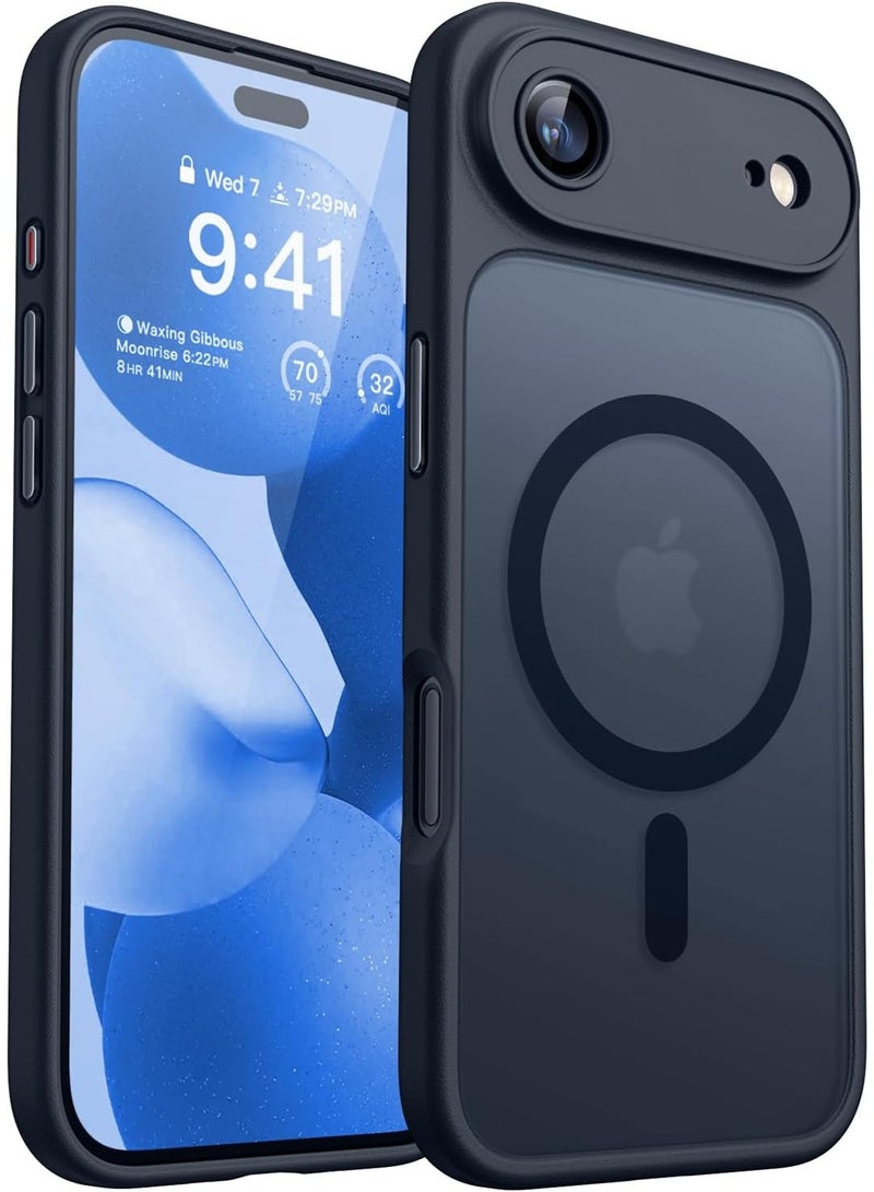 ESCASE Magnetic Cover for iPhone 17 Air 6.5 Inch, MagSafe Compatible, Full Camera Protection, Translucent Matte Slim Protective Shockproof Case, Black - Image 1