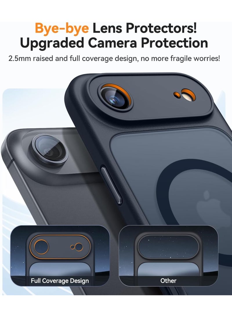 ESCASE Magnetic Cover for iPhone 17 Air 6.5 Inch, MagSafe Compatible, Full Camera Protection, Translucent Matte Slim Protective Shockproof Case, Black - Image 3