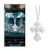 FALVFUN Bling Cross Car Rear View Mirror Hanging Ornament Crystal Rhinestones Religious Vehicle Rearview Mirror Pendant Charm Auto Interior Decoration Accessories Universal Fit White - Image 2