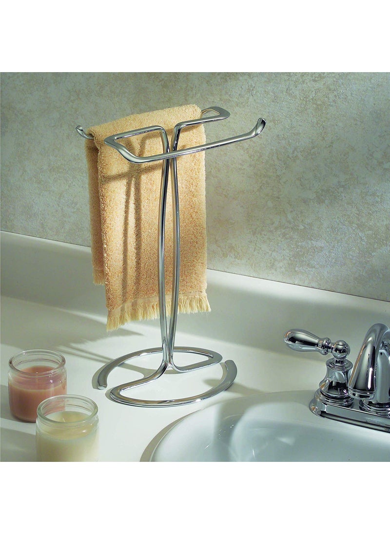 InterDesign iDesign Metal Hand Towel Rack, The Axis Collection – Holds 2 Hand Towels, 7.75” x 6.25” x 13.5”, Chrome  - Image 5