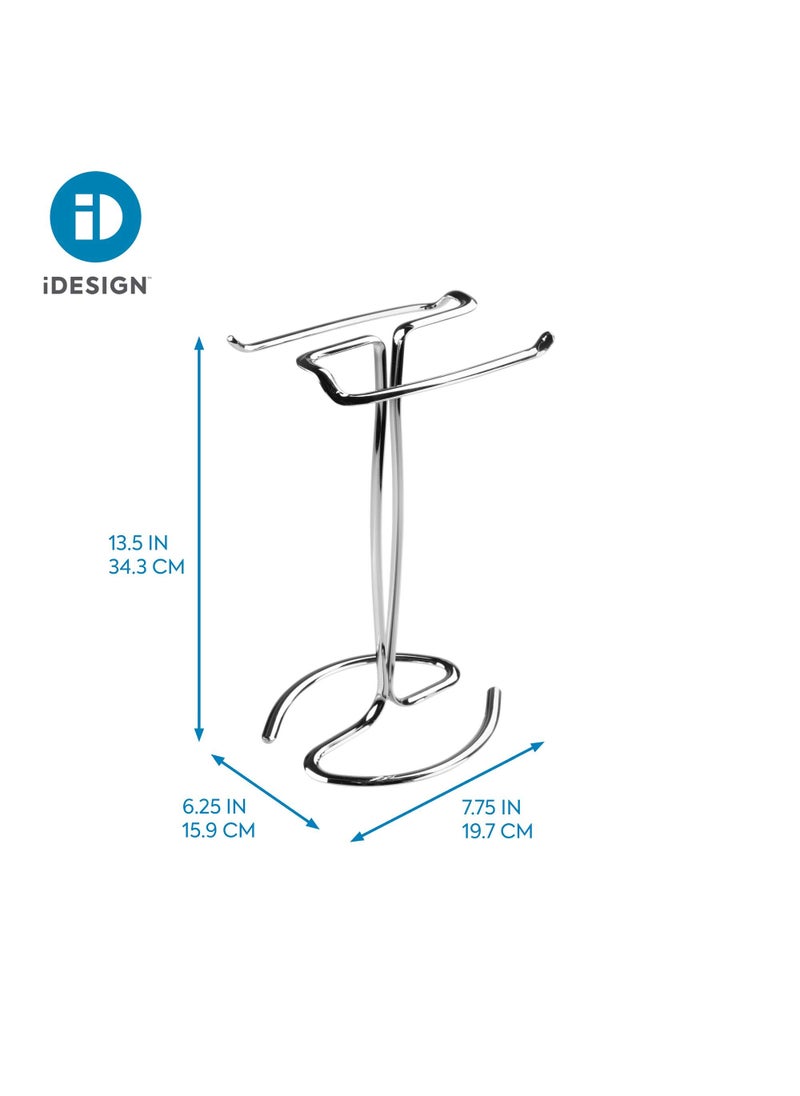InterDesign iDesign Metal Hand Towel Rack, The Axis Collection – Holds 2 Hand Towels, 7.75” x 6.25” x 13.5”, Chrome  - Image 3