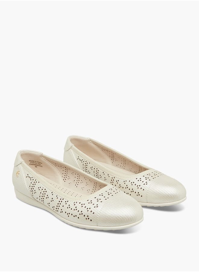 Le Confort Women Laser Cut Detail Slip-On Ballerina Shoes  - Image 1