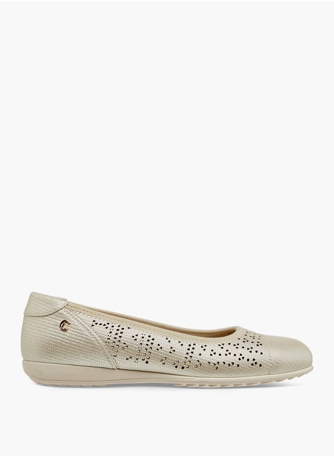 Le Confort Women Laser Cut Detail Slip-On Ballerina Shoes  - Image 3