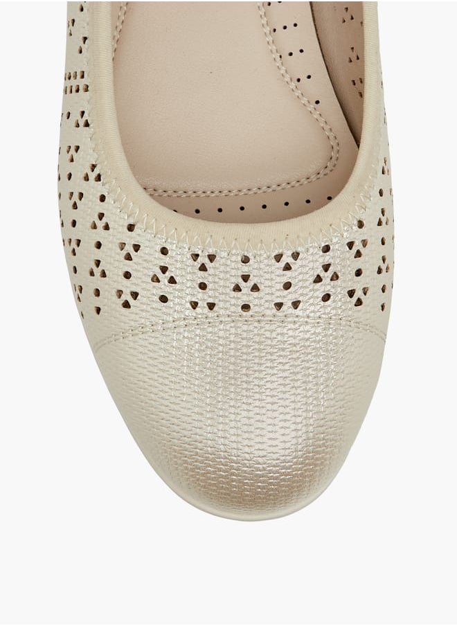 Le Confort Women Laser Cut Detail Slip-On Ballerina Shoes  - Image 4