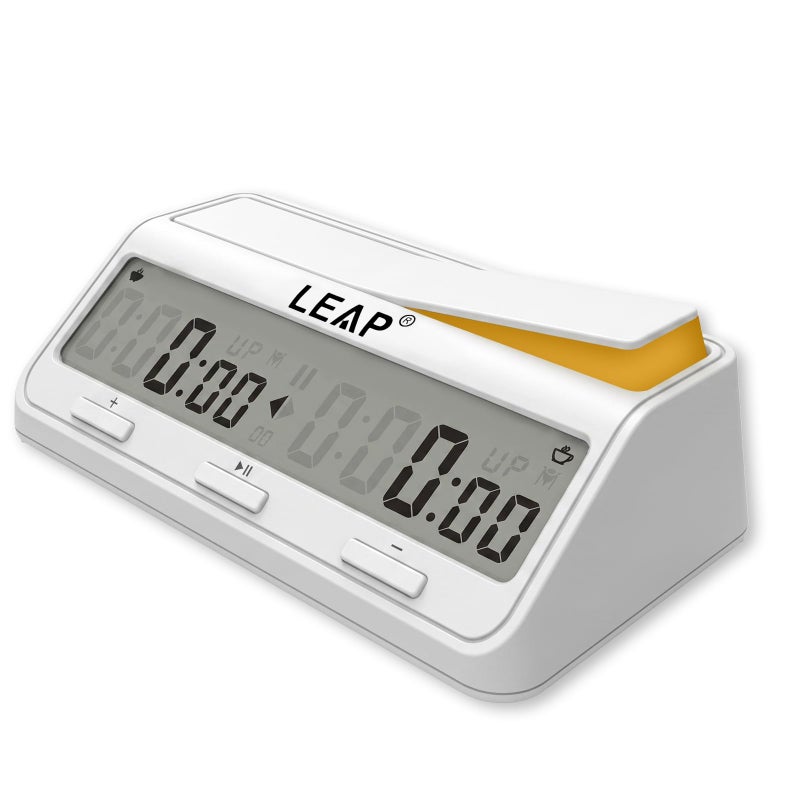 LEAP Chess Clock Digital Chess Timer Advanced for Board Game and Chess Timer with Large Screen Bonus Delay Count Down up Alarm Milk Wihite - Image 4