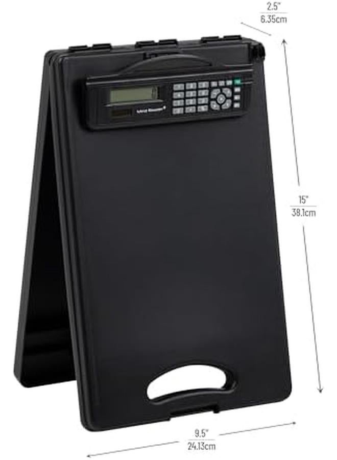 Mind Reader Clipcalc Blk Clipboard Calculator Plastic Letter Bottom Opening Storage Low Profile Clip School Office 9.5"L X 15"W X 2.5"H Black - Image 3