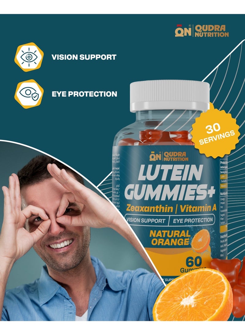 Qudra Nutrition Lutein 12 mg + Zeaxanthin 2.4 mg Gummies with Vitamin A 800 mcg RAE | Advanced Eye Health & Vision Support | Blue Light Protection | Delicious Daily Vision Gummies - Image 3