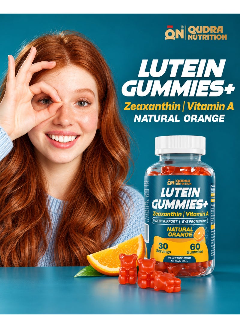 Qudra Nutrition Lutein 12 mg + Zeaxanthin 2.4 mg Gummies with Vitamin A 800 mcg RAE | Advanced Eye Health & Vision Support | Blue Light Protection | Delicious Daily Vision Gummies - Image 2