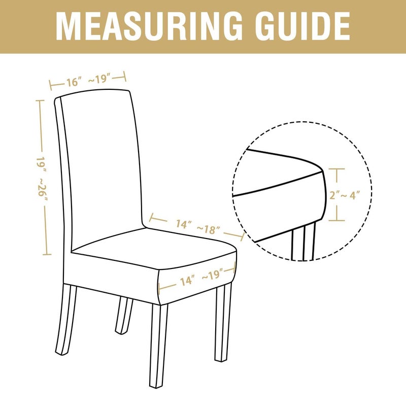 H.VERSAILTEX Dining Chair Covers Velvet Stretch Chair Covers for Dining Room Set of 4 Parson Chair Slipcovers Chair Protectors Covers Dining, Soft Thick Solid Velvet Fabric Washable, Ivory - Image 2