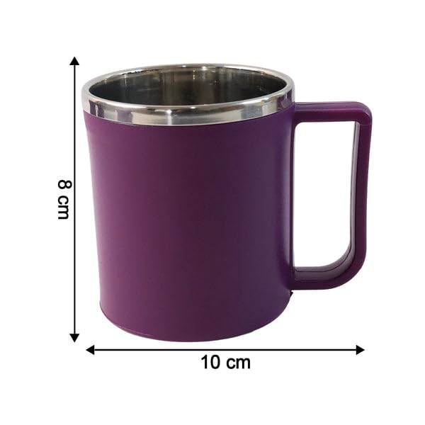 SUPERMOM Steel Cup Set 6 Pcs – Stainless Steel Inner Coffee Mug Set, Cups for Hot & Cold Beverages, Durable, Rust-Resistant & Reusable Drinkware for Home, Office & Gifting (200 ml, Multicolor) - Image 5