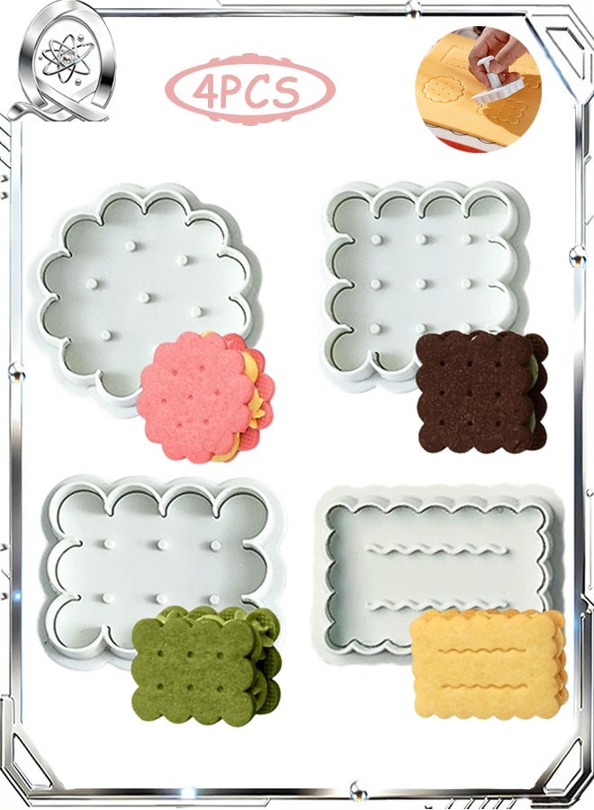 Quantum 4 PCS Cookie Mold, Cookie Stamps Set, for Treats DIY Baking Cake Pastry - Image 1