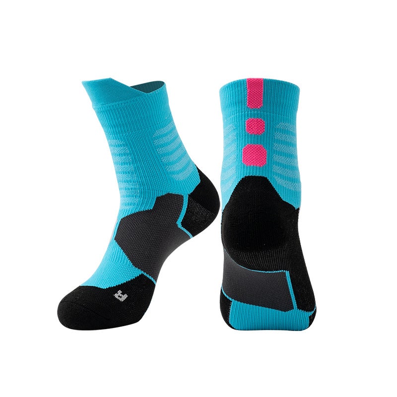 Generic 2022 Adult Elite Basketball Socks for Men and Women Medium-sized Towel Bottom Thickened Non-slip Wear-resistant Breathable Running Socks BLACK COLOCKING - Image 1