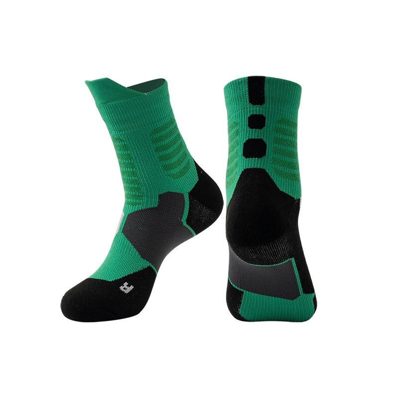 Generic 2022 Adult Elite Basketball Socks for Men and Women Medium-sized Towel Bottom Thickened Non-slip Wear-resistant Breathable Running Socks BLACK COLOCKING - Image 3