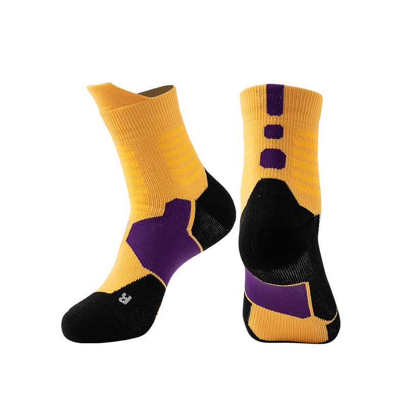 Generic 2022 Adult Elite Basketball Socks for Men and Women Medium-sized Towel Bottom Thickened Non-slip Wear-resistant Breathable Running Socks BLACK COLOCKING - Image 4