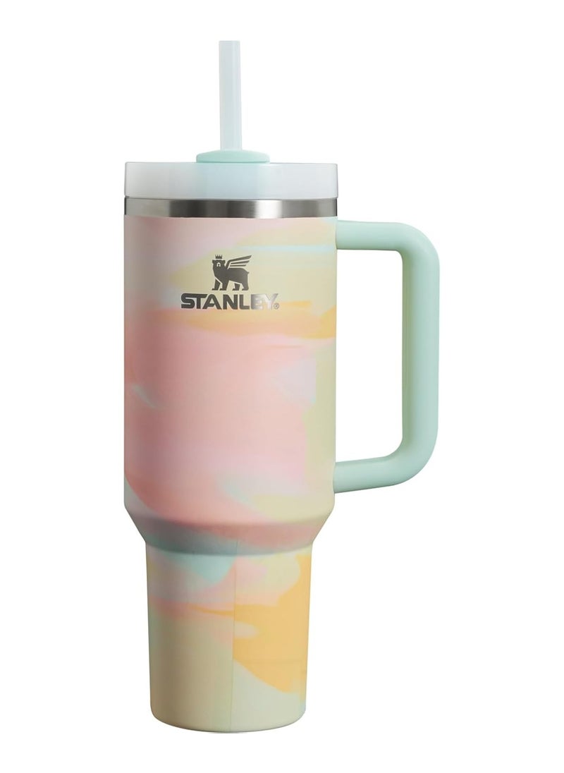 Stanley Quencher H2.0 Tumbler with Handle & Straw 40 oz | Twist On 3-Way Lid | Cupholder Compatible for Travel | Insulated Stainless Steel Cup | BPA-Free | Warm Serene Brushstroke  - Image 1