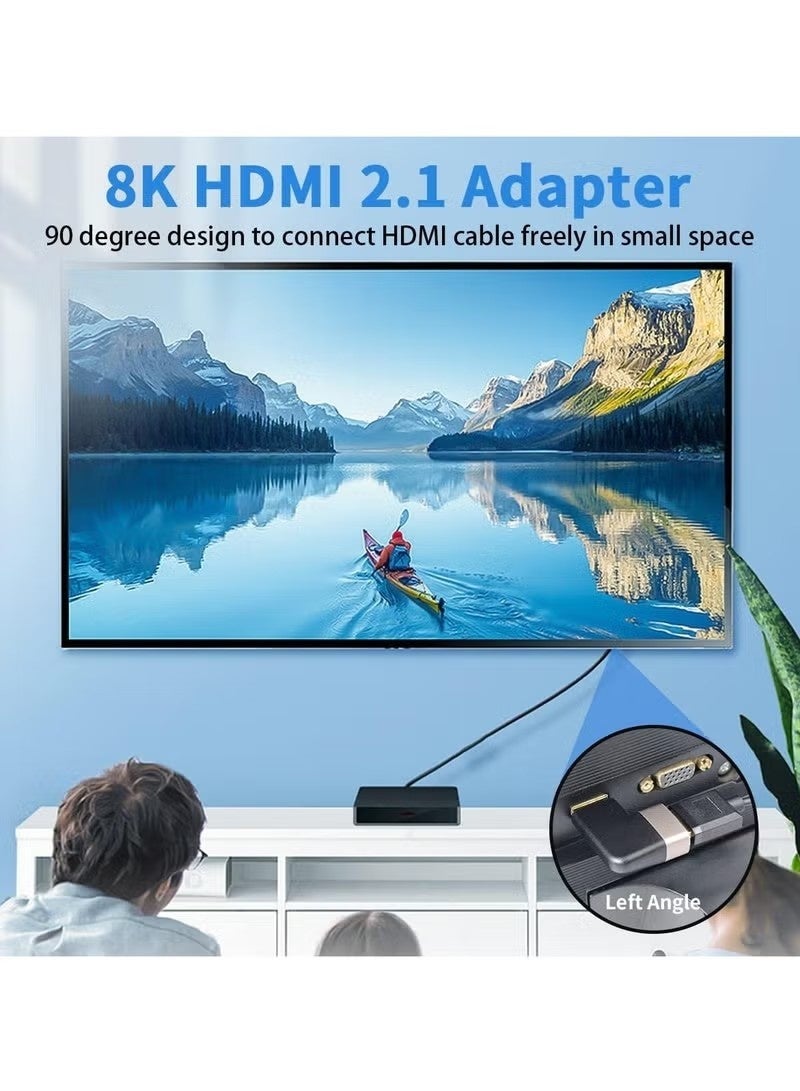 محول HDMI بزاوية 90 درجة 8K 48 جيجابت في الثانية، ذكر إلى أنثى، موصل موسع HDMI للتلفاز، Roku، ، Chromecast، Switch، اللابتوب، الكمبيوتر الشخصي (عبوتان) - Image 2