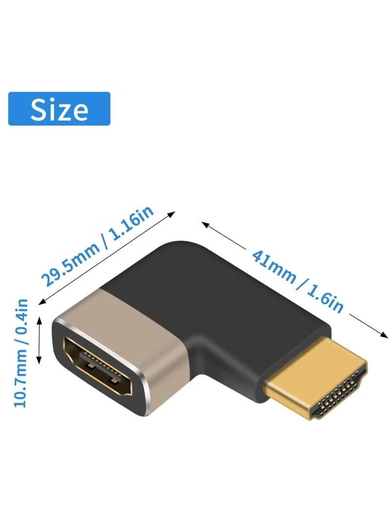 محول HDMI بزاوية 90 درجة 8K 48 جيجابت في الثانية، ذكر إلى أنثى، موصل موسع HDMI للتلفاز، Roku، ، Chromecast، Switch، اللابتوب، الكمبيوتر الشخصي (عبوتان) - Image 5