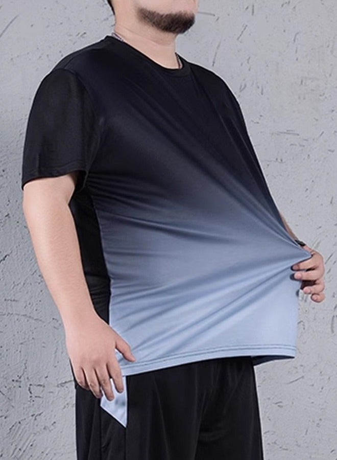PATELIS Men's Gradient T shirt Big Size Fashion Loose Short Sleeve Round Collar Tees Summer Oversize Tops  - Image 5