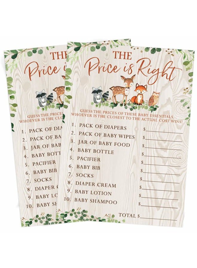 Printed Party Woodland Baby Shower Game - The Price is Right, Set of 50 - Image 4
