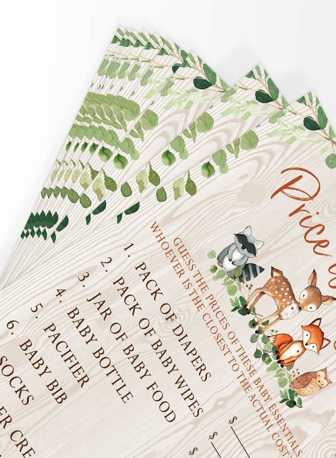 Printed Party Woodland Baby Shower Game - The Price is Right, Set of 50 - Image 5