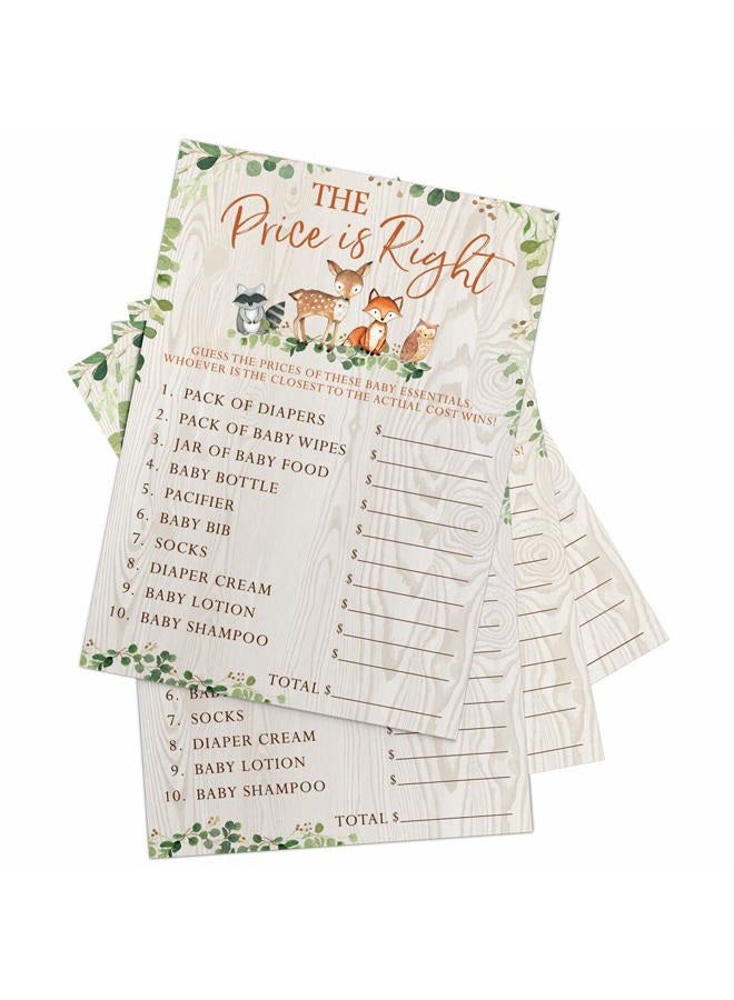 Printed Party Woodland Baby Shower Game - The Price is Right, Set of 50 - Image 2