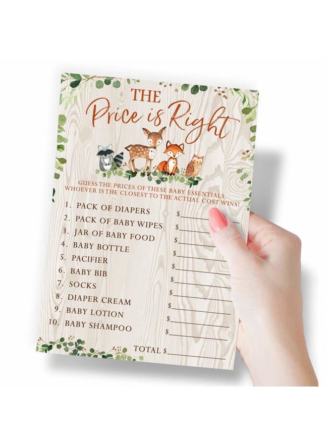 Printed Party Woodland Baby Shower Game - The Price is Right, Set of 50 - Image 3