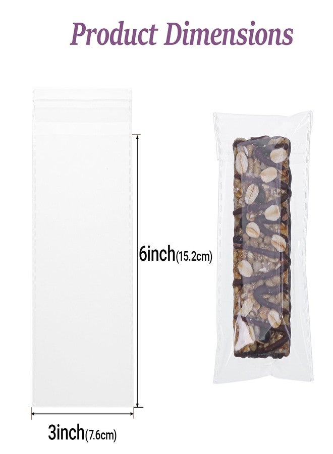 ROSPAKTEK 100Pack 3x6Inches Granola Bar Bags Cakesicle Packaging Bags Rice KrispiesTtreats Individually Wrapped Cellophane Packaging for Treat Cereal Bar Cookies Macaron Soap Chocolate Truffle - Image 3