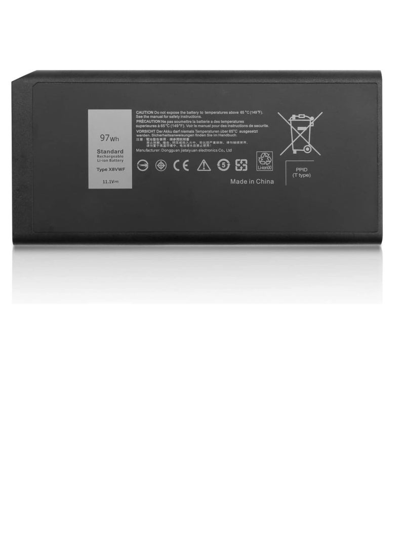 زيكسين بطارية بديلة 97Wh X8VWF لجهاز Dell Latitude 14 Rugged 5404 5414 E5404 Extreme 7404 7414 E7404 Series Laptop CJ2K1 VCWGN 4XKN5 YGV51 DKNKD XN4KN XRJDF 0W11V7 453-BBBE 11.1V 8700mAh 9Cell - Image 1