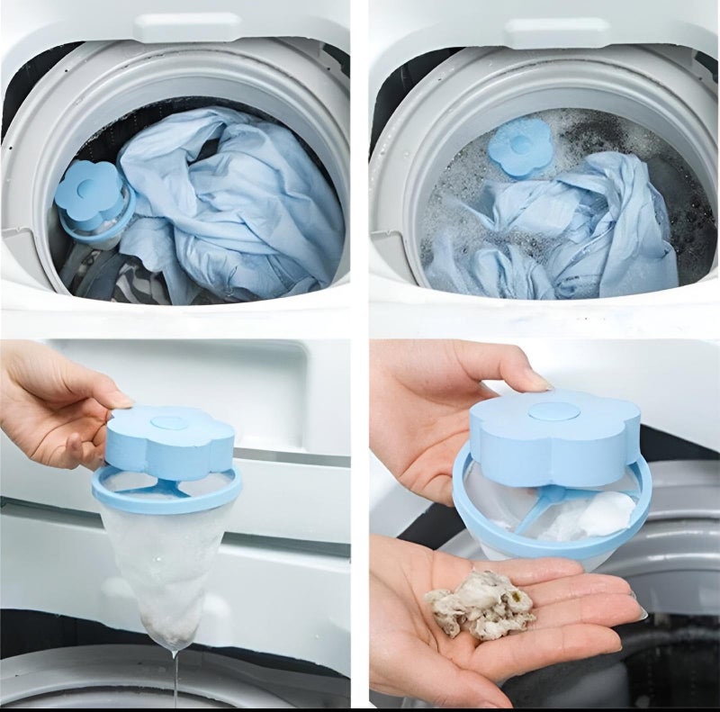 Lint Filter - Reusable Floating Mesh Trap for Washing Machine, Collects Pet Hair & Debris, Easy to Clean Screen Protector, Prevents Clogging, Durable Plastic Frame, Random Colors, 4 Pieces Pack - Image 4