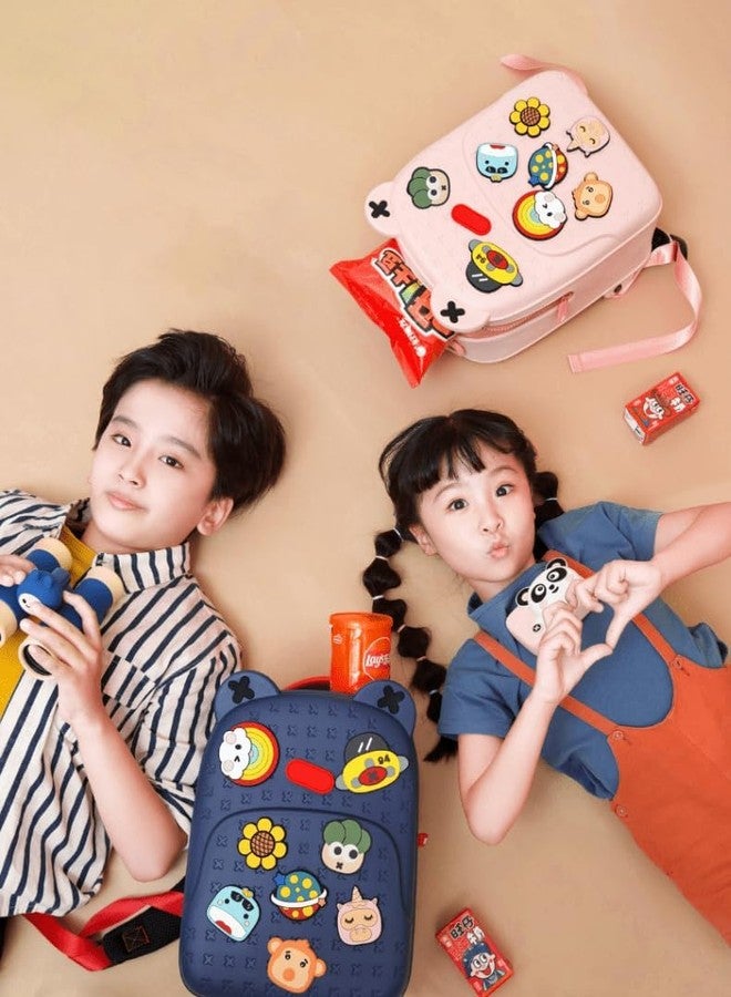 Alokik Enterprise Alokik School Bags for Girls Waterproof Material for Fun Loving Kids School Bag, Eco-Friendly School Bags for Boys and Girls with a Tic Tac Moveable Trinkets Backpack gift for kids (Blue) - Image 3