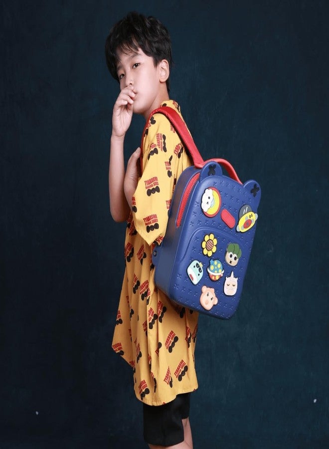 Alokik Enterprise Alokik School Bags for Girls Waterproof Material for Fun Loving Kids School Bag, Eco-Friendly School Bags for Boys and Girls with a Tic Tac Moveable Trinkets Backpack gift for kids (Blue) - Image 4