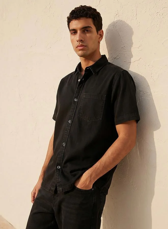 Lee Cooper Men Collared Short Sleeves Shirt