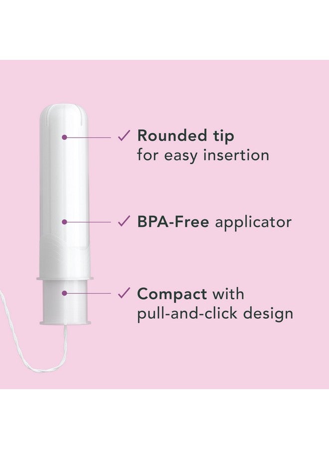 Rael Rael Tampons, Compact Applicator Tampon Made with Organic Cotton - Tampons, Regular Absorbency, BPA-Free, Chlorine Free, Leak Locker Technology (36 Count, Regular)  - Image 1