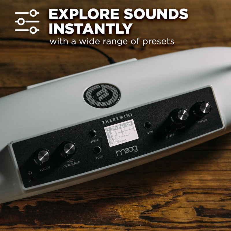 MOOG Theremini - Theremin with Pitch Correction, CV Out, Built-in Tuner and Speaker, Animoog Synthesizer Sound Engine with 32 Presets and LCD Screen - Image 3