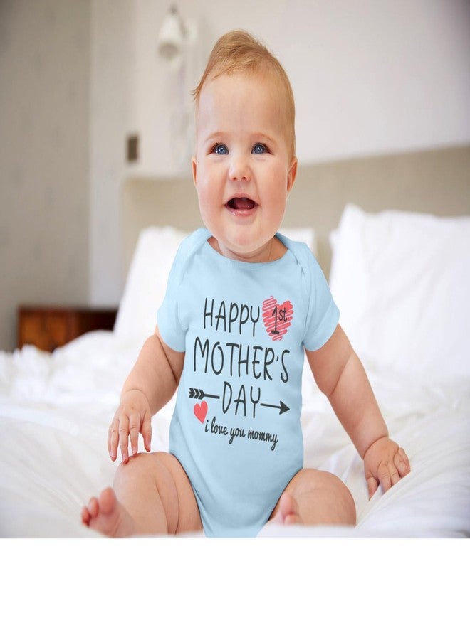 BesserBay Baby Boys Newborn Blue Bodysuit First Mothers Day Happy 1st Mothers Day Onesie 3-6 Months - Image 2