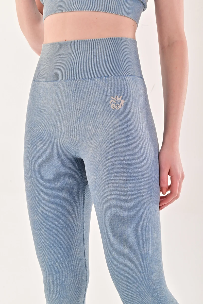 Esso5  Stonewash High Rise Leggings for Women | Best Price UAE