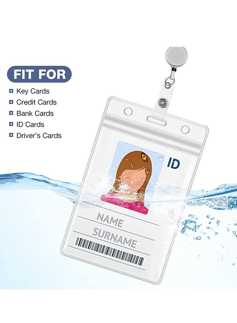 Excefore Badge Necklaces with ID Holders, 4 Sets Beaded Retractable Lanyards for Women Stainless Steel Lanyards, Multicolor, Medium - Image 4