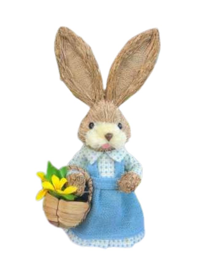 35cm Handmade Straw Rabbit Straw Bunny for Decoration Artificial Animal Home Furnishing Shop Decoration, Bunny 15 - Image 1