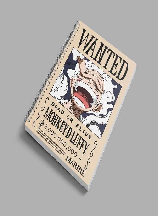 zenithink دفتر زينيثينك ون بيس مونكي دي لوفي المطلوب | ورق 80 غ/م² مع غلاف مقوى 350 غ/م² | بدون سطور | 160 صفحة | مقاس A5 | تجليد حلزوني | متعدد الاستخدامات للمدرسة والمنزل والمكتب - Image 3