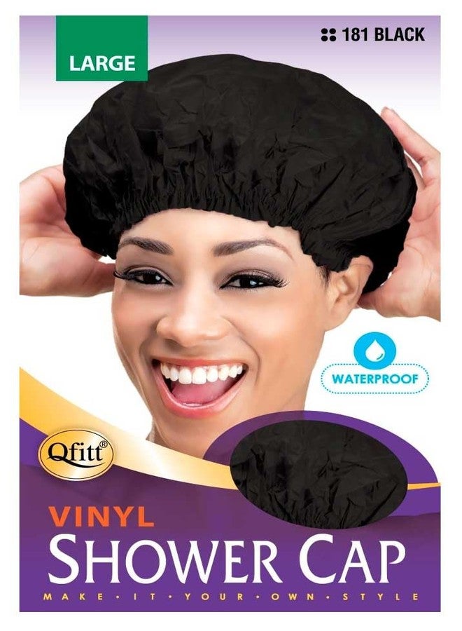 Qfitt Large vinyl shower cap - black by Qfitt - Image 1