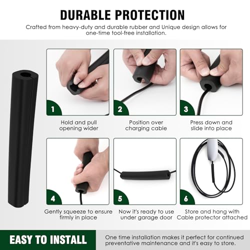 Vizava EV Charger Protector Garage Door Pass Through - Heavy-Duty Rubber, ID 19mm, Compatible for Tesla or Various Cable Types (1PK) - Image 3