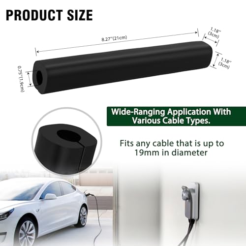 Vizava EV Charger Protector Garage Door Pass Through - Heavy-Duty Rubber, ID 19mm, Compatible for Tesla or Various Cable Types (1PK) - Image 4